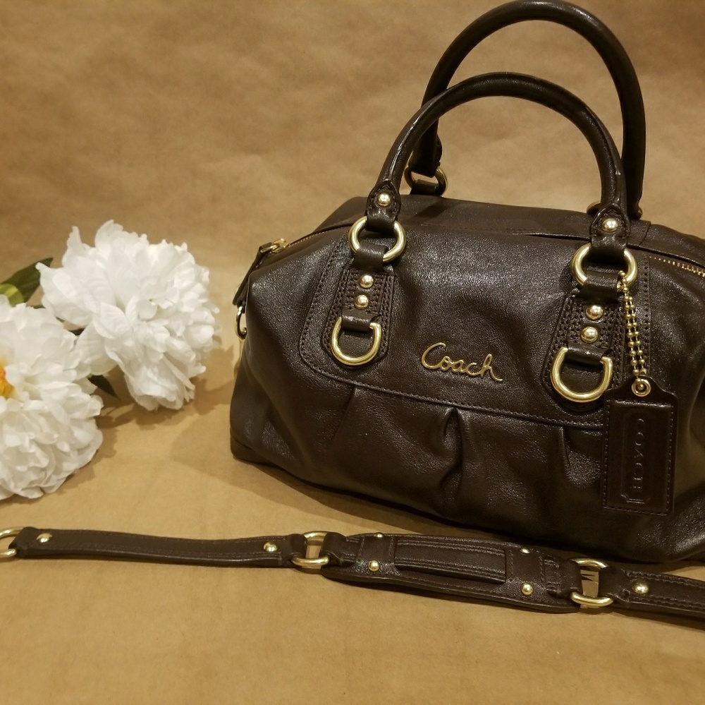 COACH leather brown bag